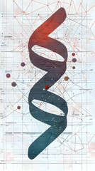 Wall Mural - DNA helix visualization - biotech, bio-technology, biology, genes, genetic engineering, analysis, therapy