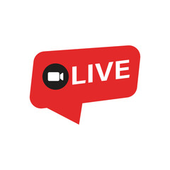 Poster - Live stream button icon in flat style. Webinar vector illustration on isolated background. Streaming sign business concept.