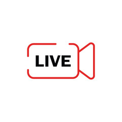 Poster - Live stream button icon in flat style. Webinar vector illustration on isolated background. Streaming sign business concept.