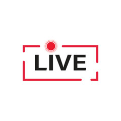 Poster - Live stream button icon in flat style. Webinar vector illustration on isolated background. Streaming sign business concept.