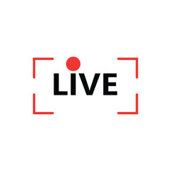 Poster - Live stream button icon in flat style. Webinar vector illustration on isolated background. Streaming sign business concept.