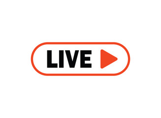 Poster - Live stream button icon in flat style. Webinar vector illustration on isolated background. Streaming sign business concept.