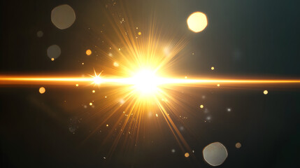 Lens flare effects for overlay designs. Abstract sun burst, digital flare, light lens decoration flash. Blank background