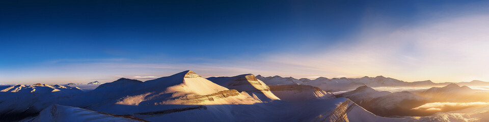 Wall Mural - a beautiful mountain range with a clear blue sky
