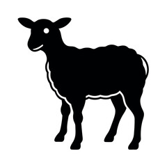 Poster - a Lamb standing vector art illustration