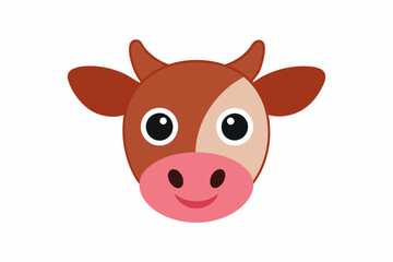 Canvas Print - cow head vector art with white background