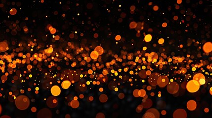 orange bokeh on blank black backdrop