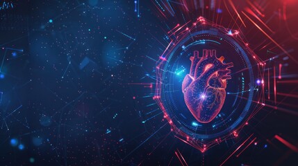 Wall Mural - Digital Heartbeat: A Visual Representation of Human Anatomy and Technology