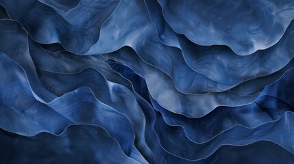 Wall Mural - organic watercolored flow background in deep navy blue