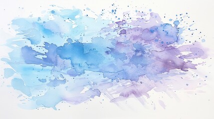 Wall Mural - watercolor stain wallpaper in light blue and purple on a white background