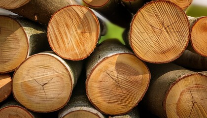 stack of freshly cut apple tree firewood