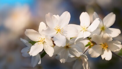 Wall Mural - delicate white flowers in bloom