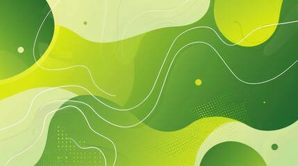 Wall Mural - green flow illustration wallpaper background with soft organic lines and a minimalist aesthetics