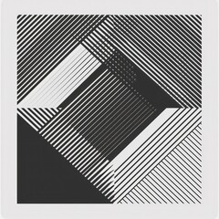 Wall Mural - minimal abstract geometric pattern background in black and white monochromatic artistic concept