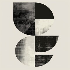 Wall Mural - minimal abstract geometric pattern background in black and white monochromatic artistic concept