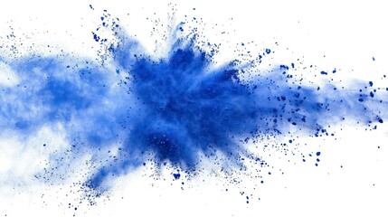 abstract blue dust explosion cloud on a white background