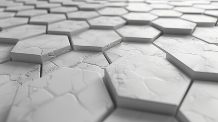 Poster - hexagonal tiled white texture seamless wallpaper background