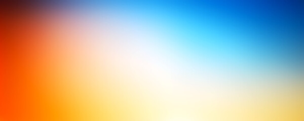 Wall Mural - Blurred background with gradient colors of orange, sky blue, flat design, minimal, simple and colorful..