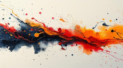 Wall Mural - splattered paint artistic illustration wallpaper with vibrant colors and bold strokes on a light bac