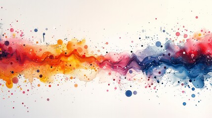 Wall Mural - splattered paint artistic illustration wallpaper with vibrant colors and bold strokes on a light bac