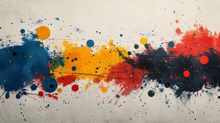 Wall Mural - splattered paint artistic illustration wallpaper with vibrant colors and bold strokes on a light background