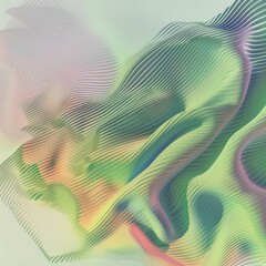 Wall Mural - minimalist generative artistic background with high-end holographic glitch gradient green tones