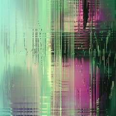 Wall Mural - minimalist generative artistic background with high-end holographic glitch gradient green tones
