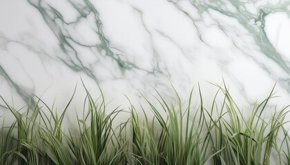 Wall Mural - high grass wallpaper with marble texture