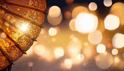 Sticker - blurred lights backdrop with muslim lantern fanus for design featuring copy space image