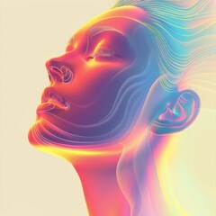 Wall Mural - generative portrait with amazing posture and modern aesthetics