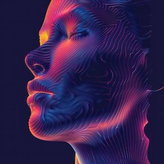 Wall Mural - generative portrait with amazing posture and modern aesthetics