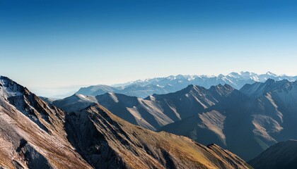 Canvas Print - serene mountain range under clear blue sky