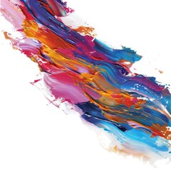 Wall Mural - colorful bold paint brushstroke on a white background