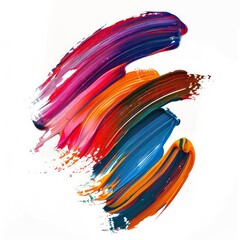 Wall Mural - colorful bold paint brushstroke on a white background