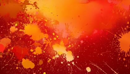 Sticker - a red and orange background with splatters of paint