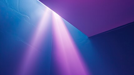 Wall Mural - Purple light beam, light blue background, light beam shining downward, roof top light