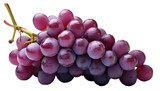 Fresh purple grapes on a transparent background