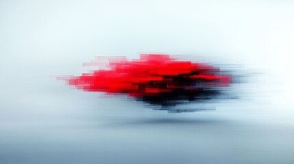 Poster - Abstract red and black motion blur on a light background