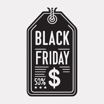 black friday Discount label vector silhouette on a white background