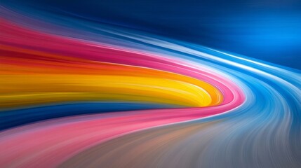 Poster - Colorful abstract swirls of light and motion against a blue background