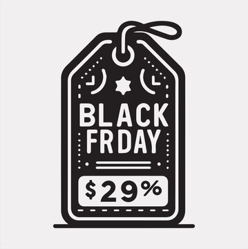 black friday Discount label vector silhouette on a white background