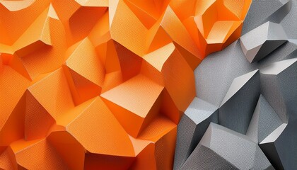 Wall Mural - orange and grey carnelian surface with crystals as background for prints narrow background for design