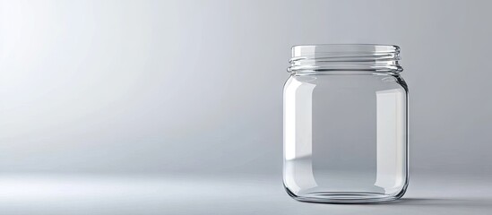 Fototapete - Empty glass jar set against a white background. with copy space image. Place for adding text or design