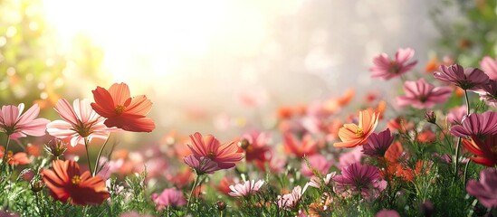 Aufkleber - Cosmos flower backdrop. with copy space image. Place for adding text or design
