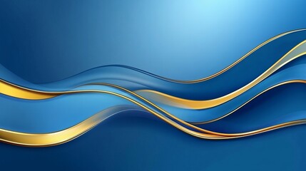 Elegant Blue Background with Golden Line Vector Design