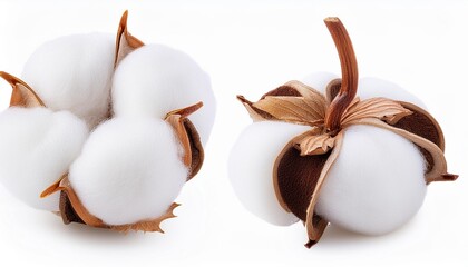 cotton flower isolated on white background full depth of field