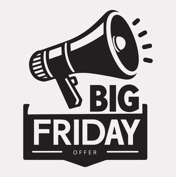 black friday Megaphone vector silhouette on a white background