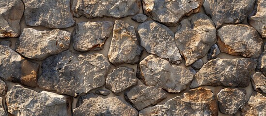 Sticker - Natural sand and stone background with a seamless texture ideal for backgrounds and design projects showcasing a grainy rock wall. Creative banner. Copyspace image