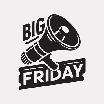 black friday Megaphone vector silhouette on a white background