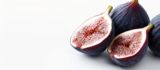 Poster - A ripe fig set against a white backdrop perfect for a copy space image